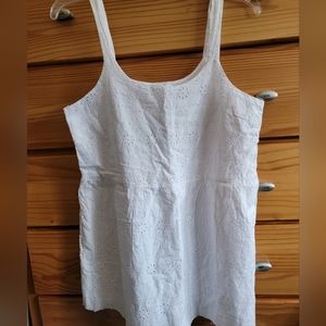 Lucky Brand White eyelet mini dress/tunic.  Size Small.